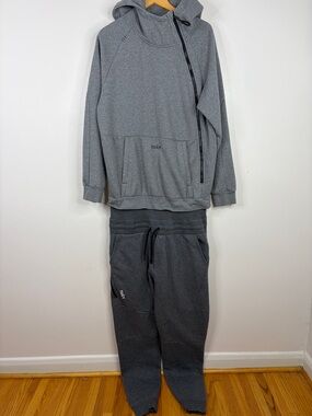 Tuxy Suit Mens 2XL Gray Fleece Sweatsuit Tracksuit One Piece Hoodie Joggers